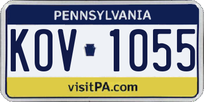PA license plate KOV1055
