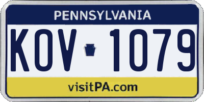 PA license plate KOV1079