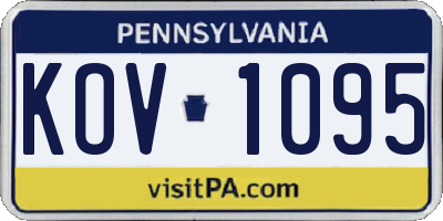 PA license plate KOV1095