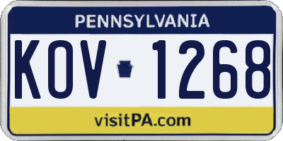 PA license plate KOV1268
