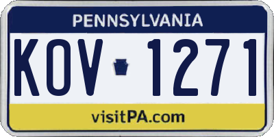 PA license plate KOV1271