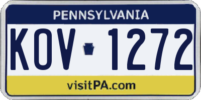 PA license plate KOV1272
