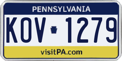 PA license plate KOV1279