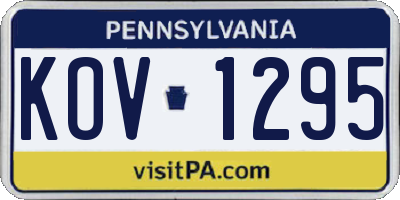 PA license plate KOV1295