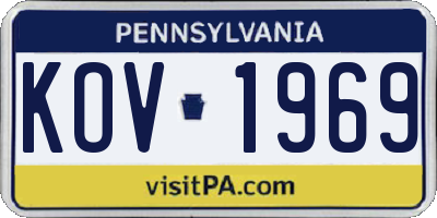 PA license plate KOV1969