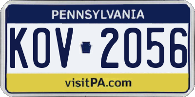 PA license plate KOV2056