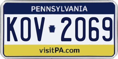PA license plate KOV2069
