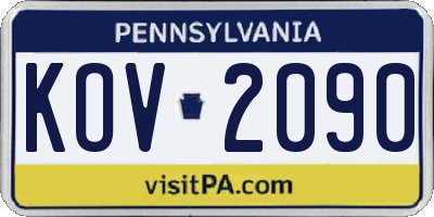 PA license plate KOV2090