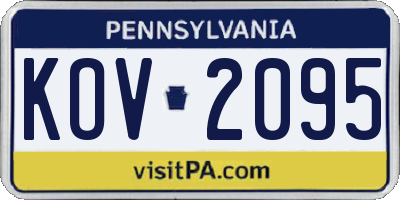 PA license plate KOV2095