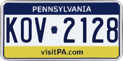 PA license plate KOV2128