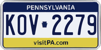 PA license plate KOV2279