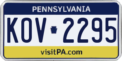 PA license plate KOV2295