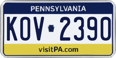 PA license plate KOV2390
