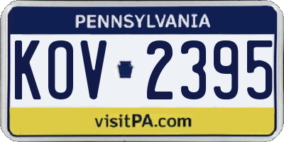 PA license plate KOV2395