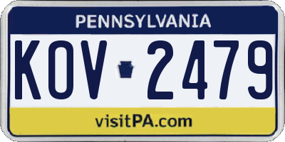 PA license plate KOV2479