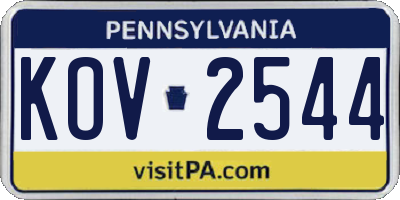 PA license plate KOV2544