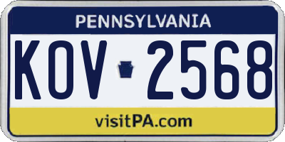 PA license plate KOV2568