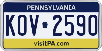 PA license plate KOV2590