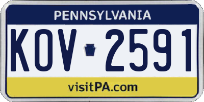 PA license plate KOV2591