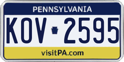 PA license plate KOV2595