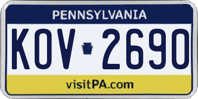 PA license plate KOV2690