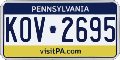 PA license plate KOV2695