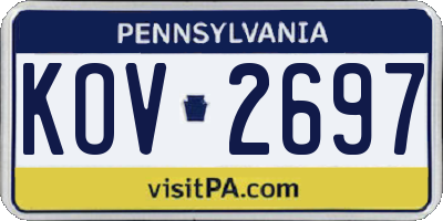 PA license plate KOV2697