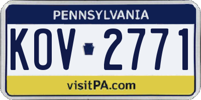 PA license plate KOV2771