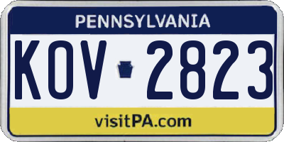 PA license plate KOV2823