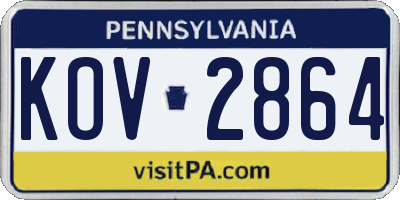 PA license plate KOV2864
