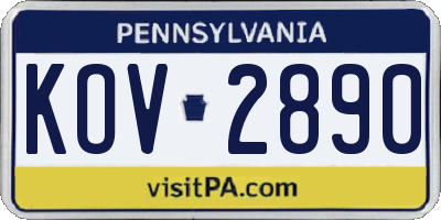PA license plate KOV2890
