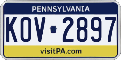 PA license plate KOV2897