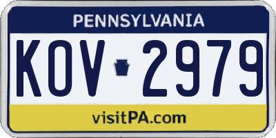 PA license plate KOV2979