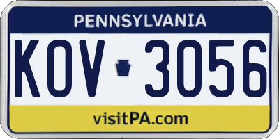 PA license plate KOV3056