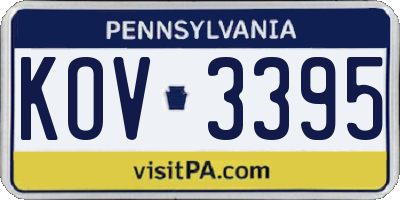 PA license plate KOV3395