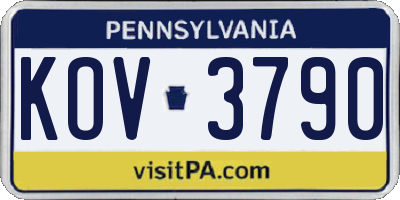PA license plate KOV3790