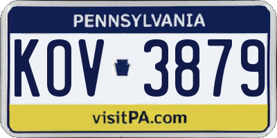 PA license plate KOV3879