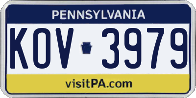 PA license plate KOV3979