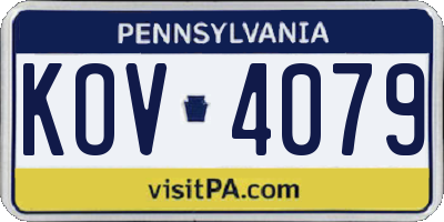 PA license plate KOV4079