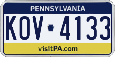 PA license plate KOV4133