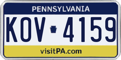 PA license plate KOV4159