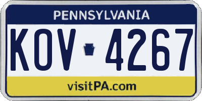 PA license plate KOV4267