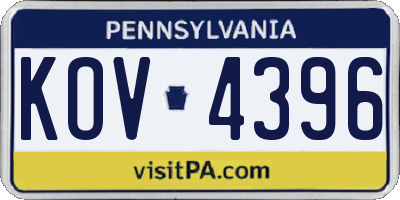 PA license plate KOV4396