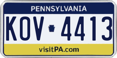 PA license plate KOV4413