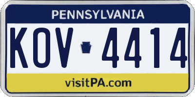 PA license plate KOV4414