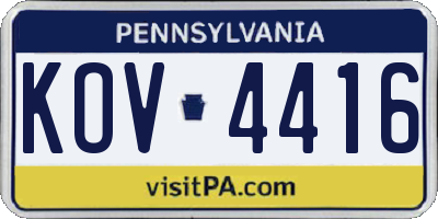 PA license plate KOV4416