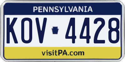PA license plate KOV4428