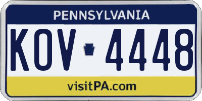 PA license plate KOV4448