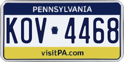 PA license plate KOV4468