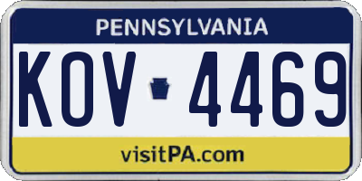 PA license plate KOV4469